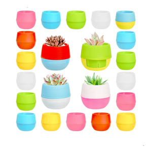 Elsjoy 30 Pack Mini Succulent Pot, 3 Inch Plastic Seed Starter Pots Small Cute Succulent Planter with Drainage for Indoor & Outdoor Plants, Home Decor, Free Assembly