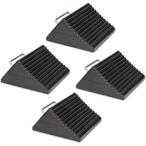 Wheel Chocks for Cars, RVs, Trucks, Trailers, and Vehicles G.V.W. up to 12T, 4 Pack - Anti Slip Bottom Tire Chock for All Weather Use - RV, Travel Trailer, Pop Up Camper Accessory
