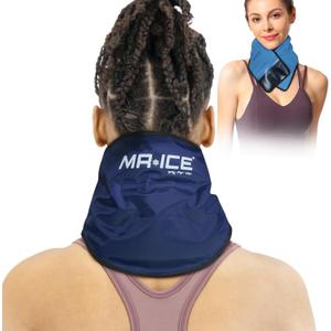 MR.ICE Neck Ice Wrap for Pain Relief, Reusable Gel Ice Pack for Neck Shoulders with Plush Backing - Neck Ice Pack Cold Compresses for Injuries, Swelling, Sprains and Cervical Surgery Recovery