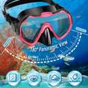 Snorkeling Gear for Adults, Adult Snorkel Set with Panoramic Anti-Leak and Anti-Fog Tempered Glass Snorkel Mask, Dry Top Snorkel, Snorkle Mask Set Adult with Mesh Bag Ear Plug for Snorkeling