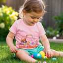 Girls Easter Shirts Kids Cotton Graphic Tees Casual T-Shirts 3-7 Years (Pink)