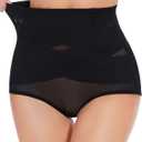 Tummy Control Shapewear Panties for Women-High Waisted Body Shaper Underwear Seamless Shapewear Panty Girdle (X-Large, Black)