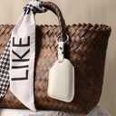 Genuine Leather Key Fob Cover Compatible with Cadillac 2021 2022 2023 2024 CT4 CT5 CT6 XT4 XT5 XT6 Escalade ESV, Key fob Case with Keychain & Lanyard for Cadillac Key Fob (6 Buttons, White)