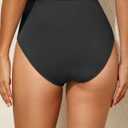 Tempt Me Women High Waisted Bikini Bottom Full Coverage Swimsuit Bottom (Black, L)