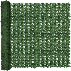 Artificial Fence Privacy Screen: 6FT x 50FT UV-Anti Faux Greenery Backdrop Ivy Chain Link Shades Panels for Patio, Balcony, Garden,Deck,Backyard Indoor Outdoor Green Wall Decor