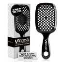 FHI Heat UNbrush Detangling Brush for Pain-Free Brushing on All Wet or Dry Hair Types  Durable DuoFlex Anti-Static Bristles, Lightweight Handle, Vented Hair Brush (1 Count (Pack of 1), Black)
