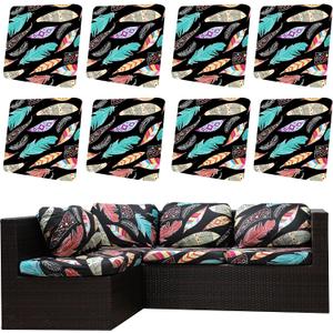 8Pcs Outdoor Cushion Covers, Elastic Patio Cushion Covers