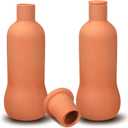 2 Pcs Olla Terracotta Watering Pot with Lid Large 34 Oz/1l Terra Cotta Self Watering Pots for Indoor Outdoor Plants Self Irrigate Spikes Ceramic Plant Waterer Set(Lovely,34 oz)