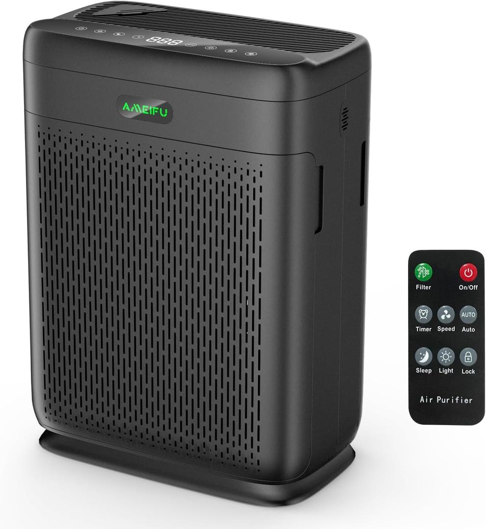 Air Purifiers for Home Large Room with Remote Control Up to 3000 Sq Ft, H13 Hepa Double-Sided Air Filter Purifier with PM 2.5 Display Air Quality Sensor, Air Cleaner for Bedroom, Dust, Pets, Smoke