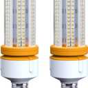 2 Pack 60W LED Corn Light Bulb 7500 Lumin 600W Replacement E26 Cool Daylight White Color for Indoor Outdoor Building Appliction, 2 Count (Pack of 1)
