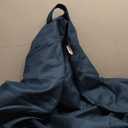 Large Small Lazy Sofas Cover Chairs Without Filler Linen Cloth Lounger Seat Bean Bag Pouf Puff Couch Tatami Living Room Beanbags (Blue, 70x80cm) No Filler