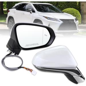 Right Passenger Side Mirror Compatible With 2016-2022 Lexus RX350 RX450h 2018-2022 RX350L RX450hL With Power Folding Heated Blind Spot Turn Signal Mirror Memory White Replace#87910-48881(15Pins)