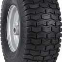 15x6.00-6nhs Lawn Mower Front Tire 4 Ply 15x6x6 Lawn Mower 570 Lbs Tire and Wheel with 3/4" Iron Bushing and 6 Spacers, Replacement for Garden Lawn Tractor Riding Lawn Mowers, 1 Pack (Silver)