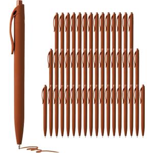 deegtran Pens Bulk, 50 Pack No Bleed Brown Click Pen, Wholesale Retractable Ballpoint Pens, Pens Medium Point, Smooth Ink Pens, 1.0MM Brown Ink