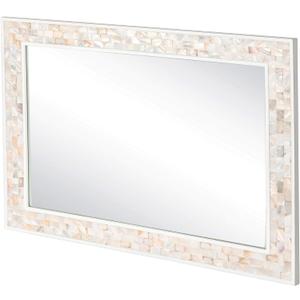 Mosaic Mirror for Wall 24x36 Inch, Natural Mother of Pearl Inlay Rectangle Wall Mirror, Shatterproof Tempered Glass Mirror for Bathroom Bedroom Hallway and Living Room (36"L x 24"W)