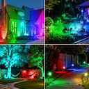 RGB Color Changing Spotlights Outdoor, LED Landscape Lighting with Remote/APP Control, Music Sync & Timing Mode, IP65 Waterproof Outdoor for Yard Garden Pathway Christmas Halloween, 4 Pack