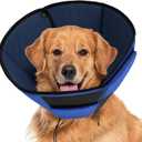 Large Dog Soft Cone Recovery Collar, Comfortable Dog Head Cone Collar for Large Dogs, Pet Surgery Cone Soft Neck Protector, Blue L