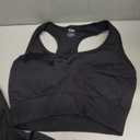 Seamless Racer Back Sports Bra & Sports Leggings, Size Large, Black
