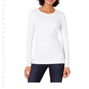 Women's Regular-Fit Long-Sleeve Crewneck T-Shirt Large