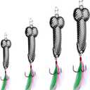 Fishing Lures Gag Gift for Men, White Elephant Gift Father's Day Angler Fishermen Metal Luminous Long Casting Sequin Spoons Lures for Bass (Gray)