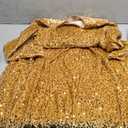 ONTINVA Womens Glitter Sequined Dress Crew Neck Long Sleeve Ruffle Hem Swing Club Cocktail Party Maxi Dresses XL