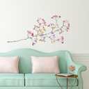 RoomMates RMK3844GM Pastel Flowers Branch Giant Wall Decals with 3D Embellishments