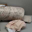 510 DESIGN Luxe Quilted Comforter Set Modern Transitional Design, All Season Down Alternative Warm Bedding Matching Shams, Bedskirt, Decorative Pillow, Queen, Shawnee Scrollwork Blush