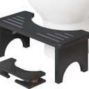 Osivaes 7 Inch Foldable Squatting Poop Stool, Bamboo Toilet Stool Squat for Adults, Collapsible Wooden Toilet Step for Bathroom, Non-Slip Potty Stool Portable for Travel Size, Black (1 Pack)