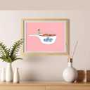 XASUBH Kitchen Canvas Wall Art, Dish Tomato Soup Wall Print, Funny Dining Room Wall Decor, Vintage Kitchen Signs Decor, Modern Cartoon Style, 12x16 Inch Unframed Canvas Print