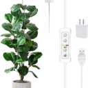 Plant Grow Light,yadoker LED Growing Light Full Spectrum for Indoor Plants, Paired with a Soil Tester,Height Adjustable, Automatic Timer, 5V Low Safe Voltage,Idea for Large Plant Light
