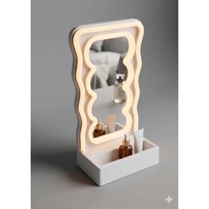 Orbit Wavy LED Light and Mirror Phone Holder is a multifunctional phone stand featuring a vibrant LED glow, a built-in mirror, and a trendy wave design for hands-free viewing