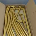 LANGXUN Large Size Metal Balloon Arch Kit, Wedding Heart Arch Stand, Love Balloon Column Arch Frame for Wedding, Bridal, Valentine's Day, Engagement and Birthday Party Supplies (Gold)