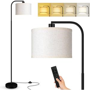 Dimmable Floor Lamp for Living Room,Arc Sofa Lamps with Remote Control,Stepless Dimmable Brightness & Colors Temperature 2700k-6500k,67 In,Tall Flexible Standing Lamp for Bedroom Study Room Office