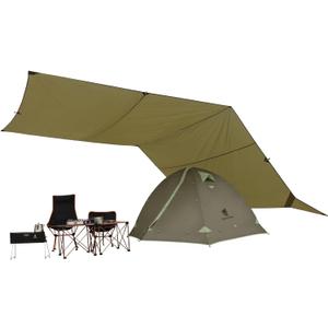 GEERTOP 17 × 10 ft Large Camping Tent Tarp Outdoor Waterproof Flame Retardant Hammock Rain Fly Backpacking Tent Tarp Shelter for Hiking Travel Picnic(Not Includes Poles)