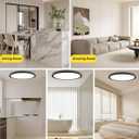 2Pack 20 Inch Remote Control Dimmable Large LED Flush Mount Ceiling Light Panel,40W 4350LM,2700K-6000K Adjustable Color,Ultra Thin Round Ceiling Light Fixture for Hallway Kitchen Home Office(Black)