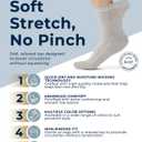 Pembrook Frill Knit Diabetic Socks for Women & Men with Bamboo Viscose - 6 Pairs Non Binding Wide Neuropathy Socks for Women