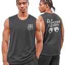 Flafens Tank Tops Men - Sleeveless Shirts for Men Graphic Cotton Mens Tank Tops Summer Tanktop Casual Loose Fit Tanktop Gray Mens Sleeveless Tee Shirts for Workout Running Sports, M, Princess