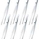 Yaomiao 8 Packs 12 Inch Bar Tweezers Silver Cocktail Tongs Long Garnish Tweezers Stainless Steel Bartender Kitchen Cooking Tongs for Cocktail Food Fruit Korean BBQ Bartender Chef, Multi-use