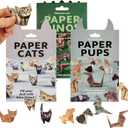 DIY Paper Cats Origami Kit150 Sheets Cute Animals Shaped 3D Origami Kit, Crafts for Adults & Kids Activities Paper Cats for Desk Decoration,Christmas Gift for Cat Lovers Who Love (Cat+Dog+Dinosaur)