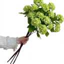 Artificial Snowball Viburnum Flowers,Artificial Hydrangea Flowers,27.5 Inch Three-Headed Faux Hydrangeas,for Home Office Decor Wedding Party Decor(3pcs) (Green)