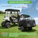 10L0L 2/4 Passenger Golf Cart Driving Enclosure for EZGO TXT/RXV Model, 4-Sided Clear Window 600D Rain Cover All Weather Windproof Waterproof - Black/Beige