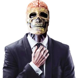 Full Head Skull Mask, Scary Skeleton Latex Helmet Costume Mask for Cosplay, Halloween, Dance, Carnival, Masquerade, Party