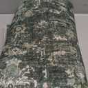 3x5 Washable Area Rugs for Living Room, Vintage Boho Large Rug for Bedroom Dining Room Office, Distressed Floral Print Carpet for Under Table, Soft Non Slip Low Pile Throw Carpet Indoor Mat, Green