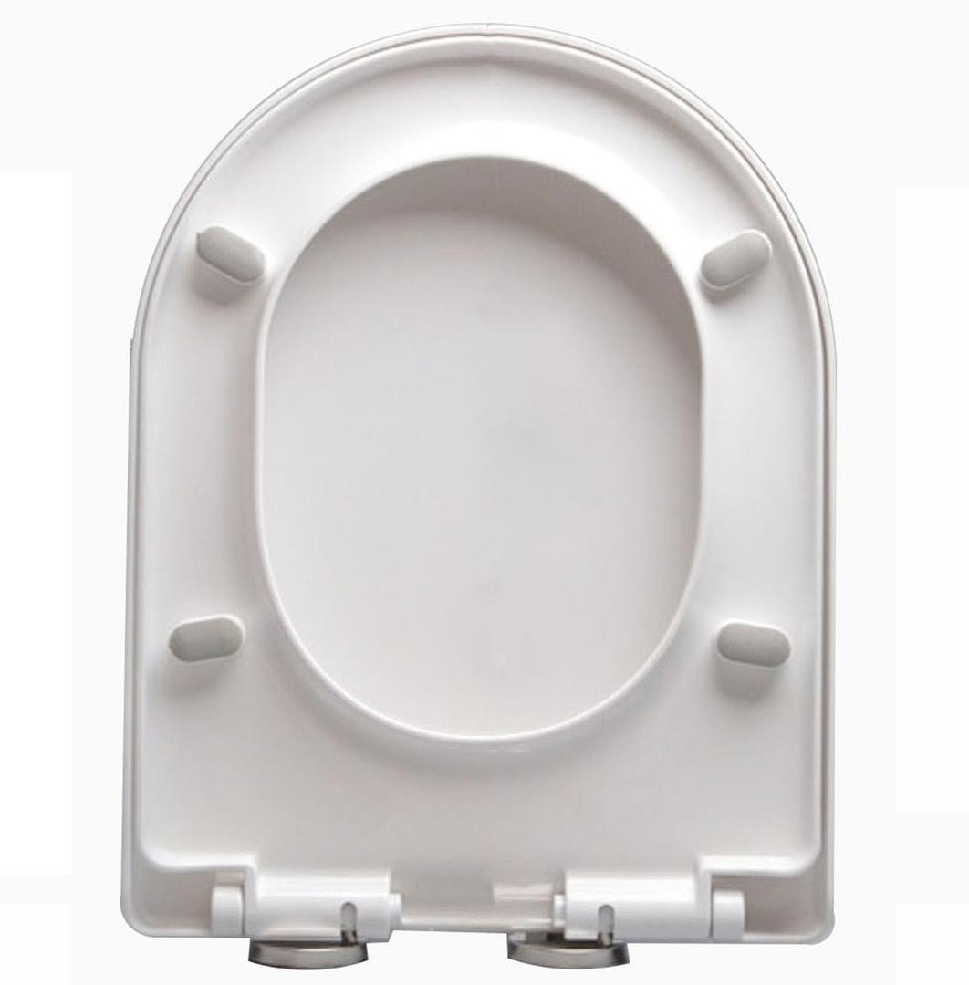 V/D/U Quiet-Close Toilet Seat Cover with 360° Adjustable Hinges - Quick Click Disassembly, Easy Installation & Cleaning, White PP Toilet Lid (46 x 36 cm)