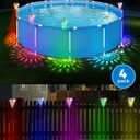 4 Pack Solar Pool Lights Pool Lights with 6 Dynamic Lighting IP68 Waterproof RGB Lights for Hot Tub Pool Garden Party
