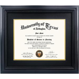 11x14 Diploma Degree Frame with Mat or Display 15x18 Certificates without Mat,Solid Wood,Black Finish with Intricate Black Rope Detail,UV Protection Acrylic, 15x18 for 11x14 with Mat