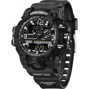 findtime Women's Sport Watch Digital Waterproof Watches Military Watches Analog Outdoor Wrist Watch LED Luminous Alarm Stopwatch Dual Time Wristwatch