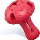 Dog Chew Toys for Aggressive Chewers, Rubber Treat Dispensing Stimulation Toy to Keep Them Busy, Durable Interactive Enrichment Puzzle Toy for Medium Large Breed Dogs (Red)