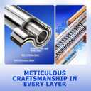 Bonpally Shower Curtain Rod, Adjustable 32-75 Inches Spring Tension Rod, Non-Slip No Drilling Stainless Steel Shower Rods for Bathroom Window Room Divider, Never Rust, Chrome
