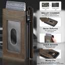 Card Wallet for Men Slim Minimalist: Smart Pop Up Wallets with Money Clip - RFID Front Pocket Credit Card Holder - Gift for Men Husband
